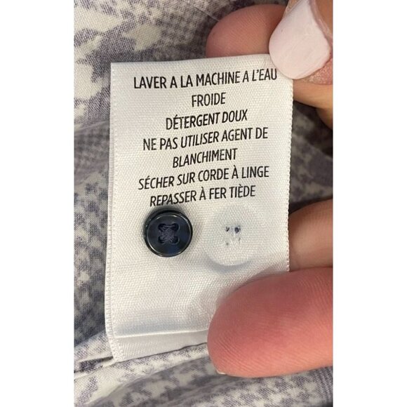 Robert Graham Block Houndstooth Gingham Check Button Down Collared Navy X-Large - Picture 10 of 11